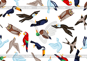 Seamless pattern with stylized birds. wild birds - vector image