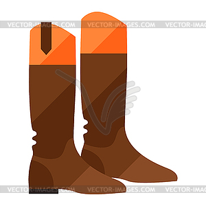 Stylized horseman boots. Image for design or - vector clipart