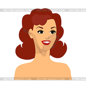 Stylized retro girl. Image for design or decoration - vector clipart