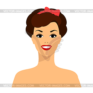 Stylized retro girl. Image for design or decoration - vector clipart / vector image