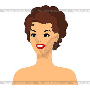 Stylized retro girl. Image for design or decoration - vector clip art