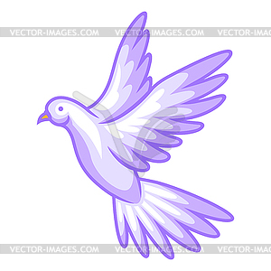 Flying dove. Cartoon stylized picture - vector clip art