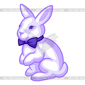 Rabbit with bow tie. Cartoon stylized picture - vector clipart