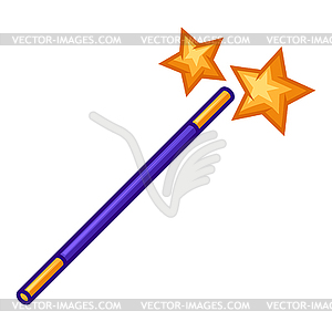 Волшебная палочка со звездой. Уловка или магия - векторный графический клипарт