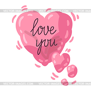 Happy Valentine Day cloud heart. Holiday romantic - vector image