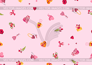 Happy Valentine Day seamless pattern. Holiday - vector image