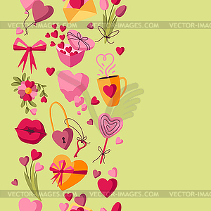 Happy Valentine Day seamless pattern. Holiday - vector clip art