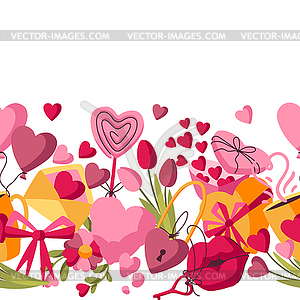 Happy Valentine Day seamless pattern. Holiday - vector clip art
