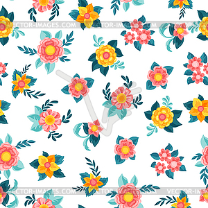 Seamless pattern with pretty flowers. Beautiful - vector EPS clipart