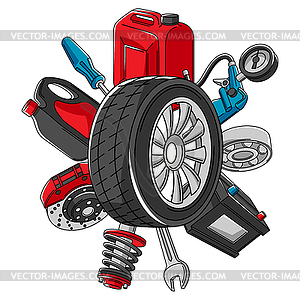 Car service . Auto center repair concept for - vector image
