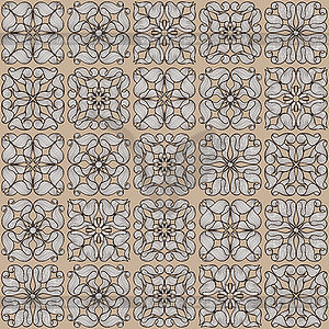 Ceramic tile seamless pattern with wave line - vector clip art