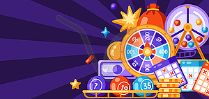 Lottery and bingo . Concept for gambling or online - vector image