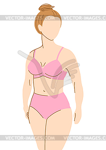 Pretty woman in beautiful lingerie. Bra and - stock vector clipart