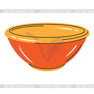 Cooking bowl. Stylized kitchen and restaurant - vector clip art