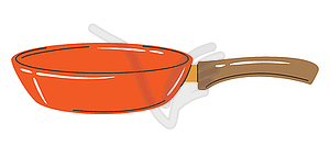 Cooking pan. Stylized kitchen and restaurant utensil - vector image