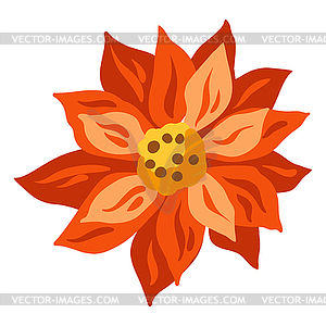 Merry Christmas poinsettia flower. Symbol in style - vector image