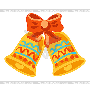 Merry Christmas bells. Symbol in style - vector clipart