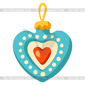 Merry Christmas decoration ball. Symbol in style - vector EPS clipart