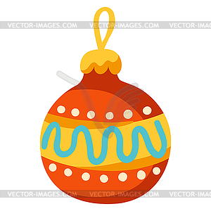 Merry Christmas decoration ball. Symbol in style - vector clipart