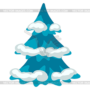 Winter fir tree. Symbol in style - vector image