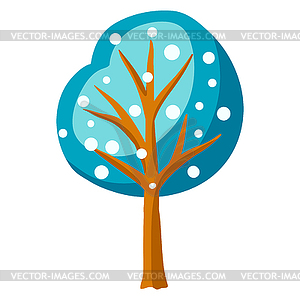 Winter tree. Symbol in style - vector clipart