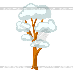 Winter tree. Symbol in style - vector clipart