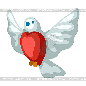 Winter bullfinch. Symbol in style - vector image