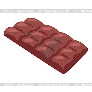 Chocolate tile. Food item for bars, restaurants - vector image