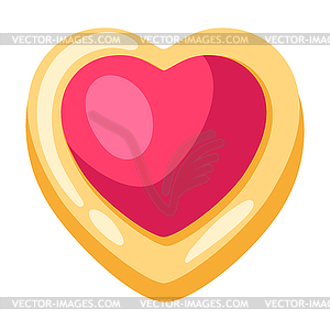 Heart cookie. Food item for bars, restaurants and - vector clipart