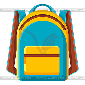 Stylized backpack. School or educational item - vector image