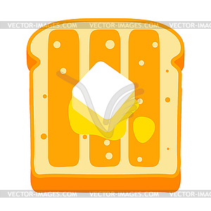 Toast with butter. Breakfast icon. Food item for - vector image