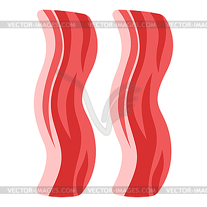 Bacon. Breakfast icon. Food item for menu - vector image