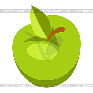 Green apple. Breakfast icon. Food item for menu - stock vector clipart