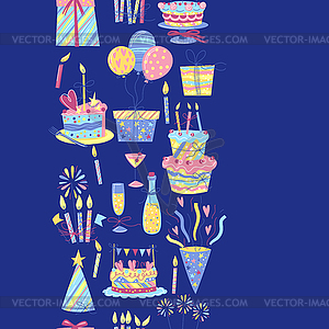 Happy Birthday seamless pattern. Celebration or - vector EPS clipart