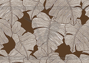 Seamless pattern with stylized palm leaves. - vector image