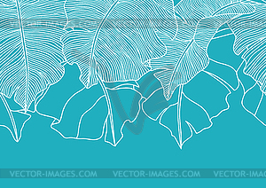 Seamless pattern with stylized palm leaves. - vector image