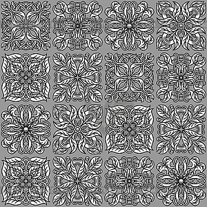 Portuguese azulejo ceramic tile seamless pattern. - vector clip art