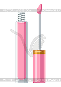 Блеск для губ. Составить предмет. Красота и мода имидж - изображение в векторе