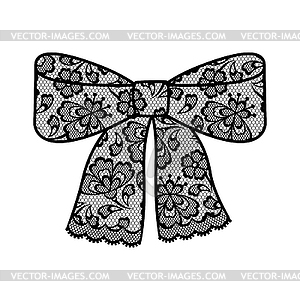 Female lacy bow. Vintage lace background, floral - vector image