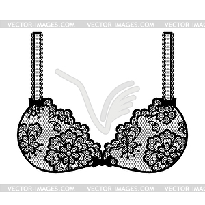 Female lacy bra. Vintage lace background, floral - royalty-free vector image