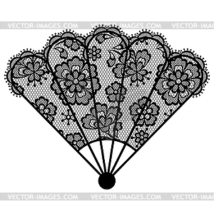 Женский кружевной веер. Старинный кружевной фон, цветочные - изображение в векторе