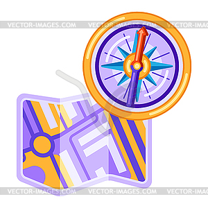 City map background design compass wind rose. - vector clipart