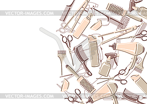 Barbershop background with professional hairdressin - vector clipart