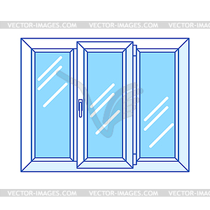 Окна с двойным остеклением. ПВХ пластиковый профиль - изображение векторного клипарта