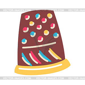 Sewing thimble needlework item. Handicraft and . - vector clip art