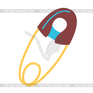 Sewing safety pin needlework item. Handicraft and - vector image