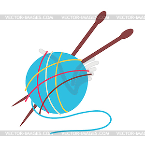 Knitting threads. Handicraft and . Feminine - vector clip art