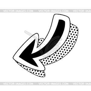 Abstract graffiti arrow. Cartoon teenage creative - vector image