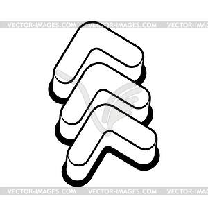 Abstract graffiti arrow. Cartoon teenage creative - white & black vector clipart