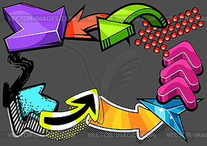 Рамка с абстрактными стрелками граффити. Мультяшный подросток - стоковый клипарт